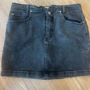 Free People Black Denim Skirt